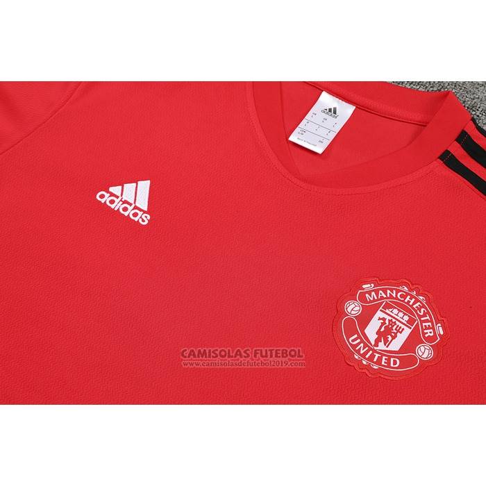 Fato de Treino Manchester United Manga Curta 2022-2023 Vermelho - Calcas Curta